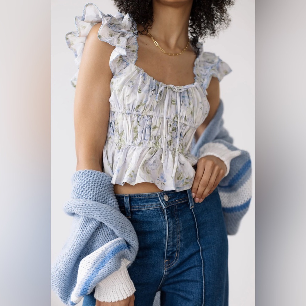 En Saison Scarlet Floral Print Top (TOP ONLY)
